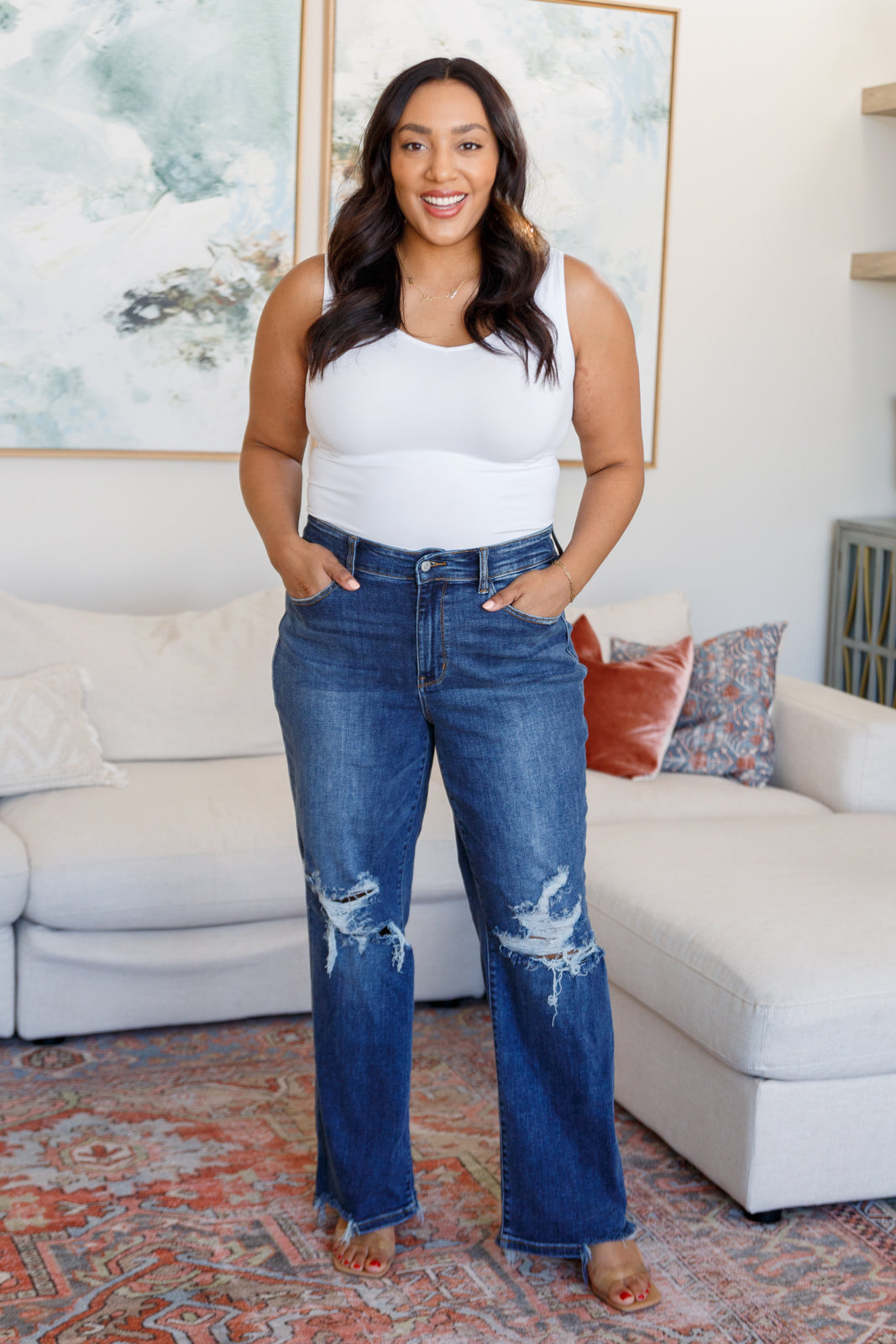 Judy Blue Throw It Back High Rise 90's Straight Leg Jeans