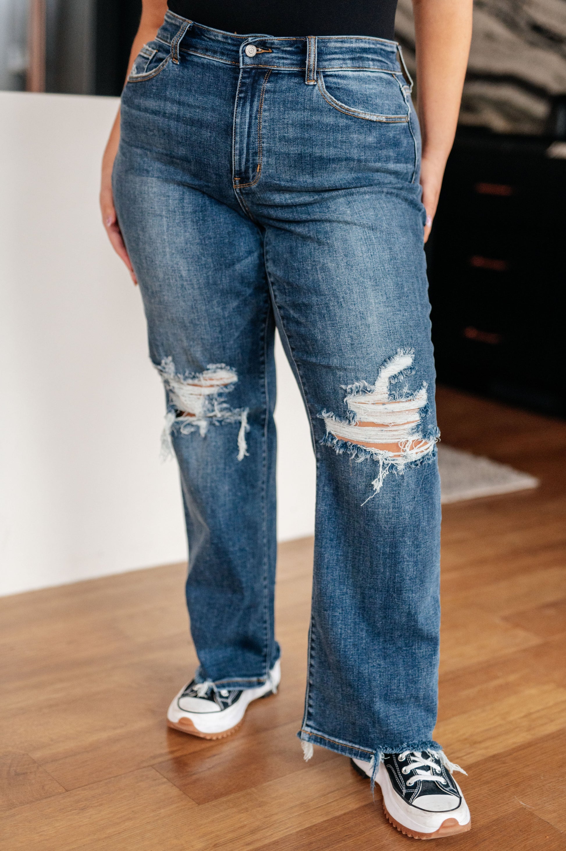 Judy Blue Throw It Back High Rise 90's Straight Leg Jeans   