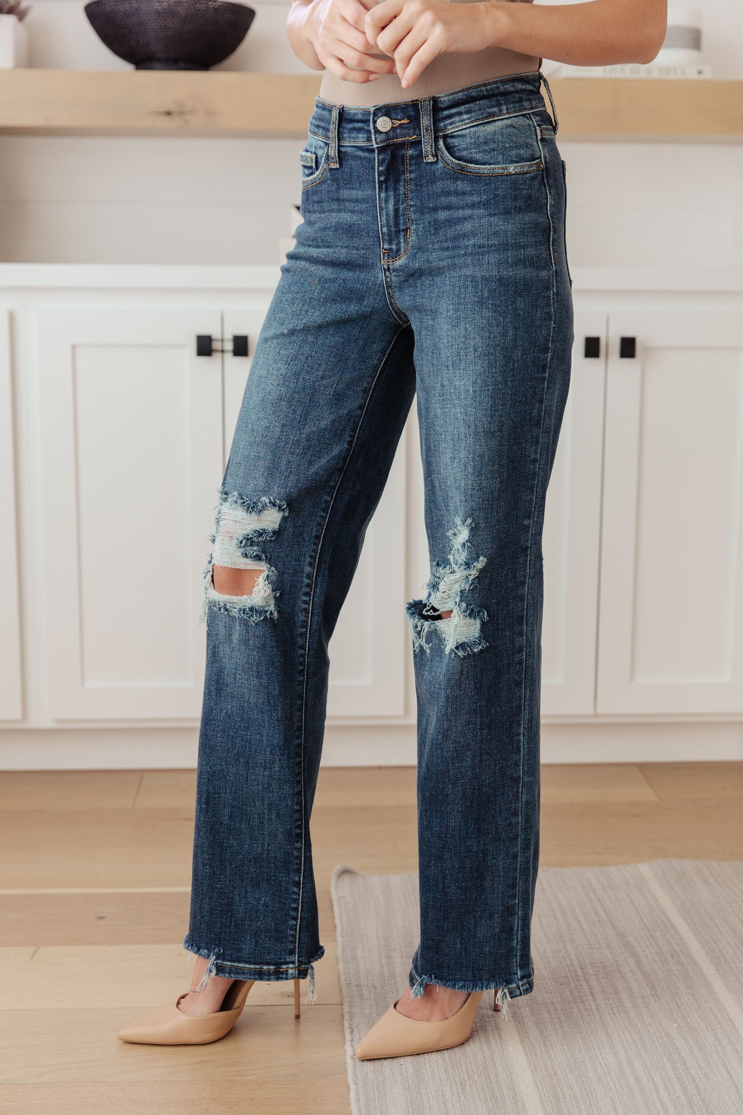 Judy Blue Throw It Back High Rise 90's Straight Leg Jeans   