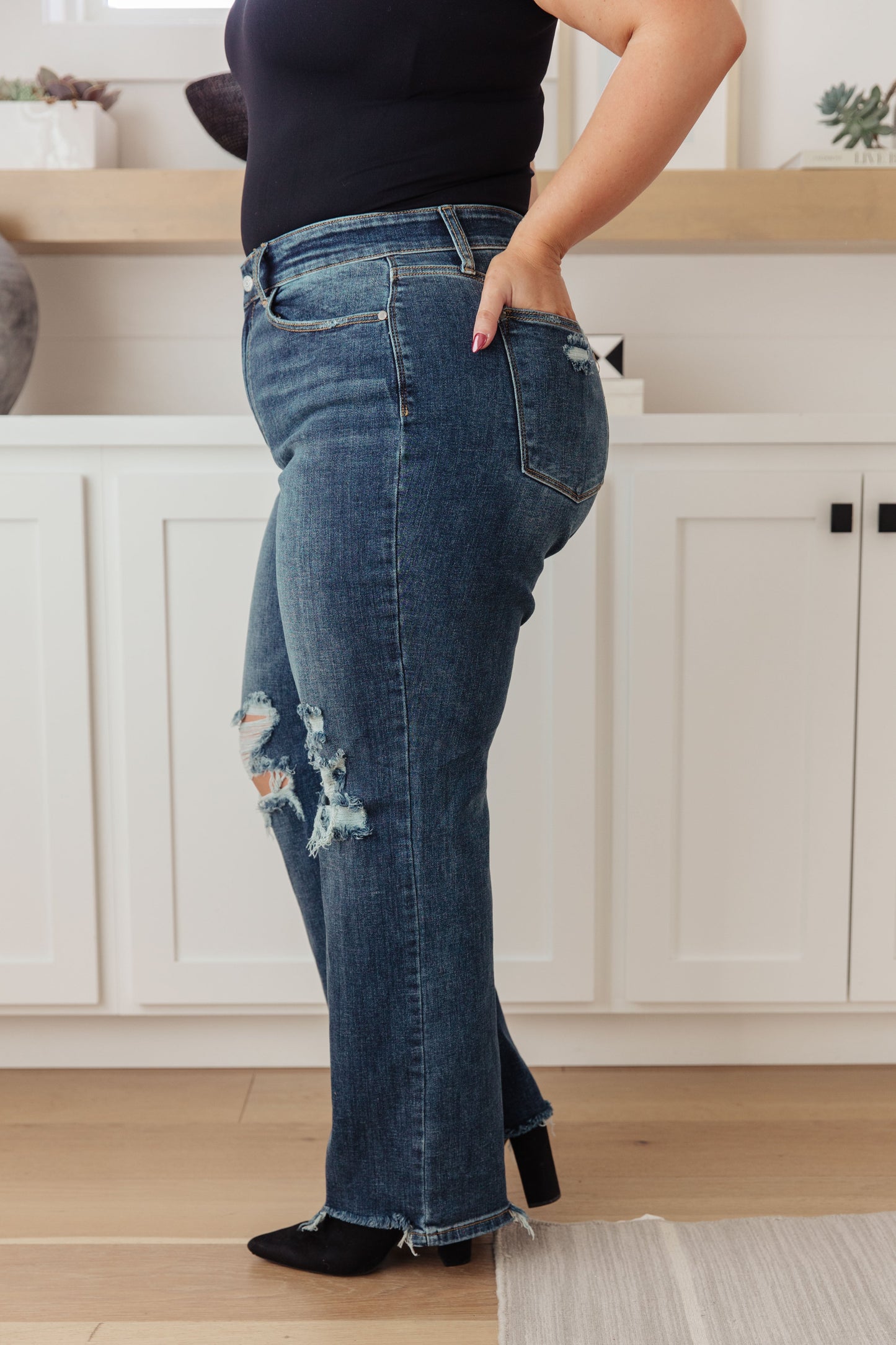 Judy Blue Throw It Back High Rise 90's Straight Leg Jeans   