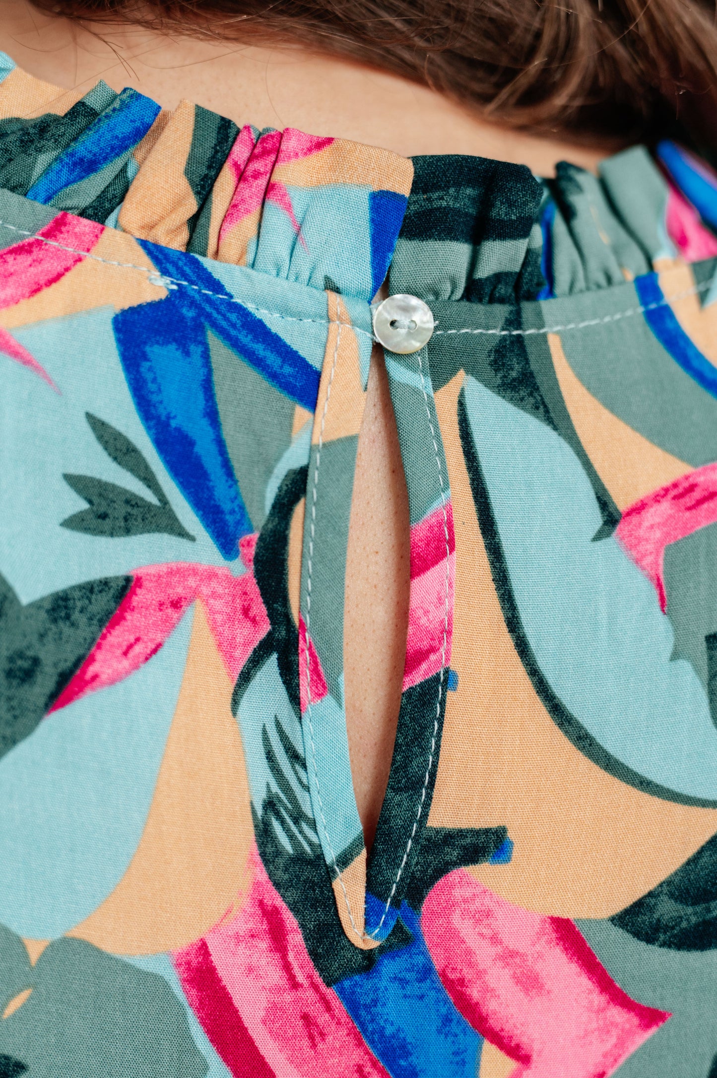 Abstract Blooms Floral Tiered Dress