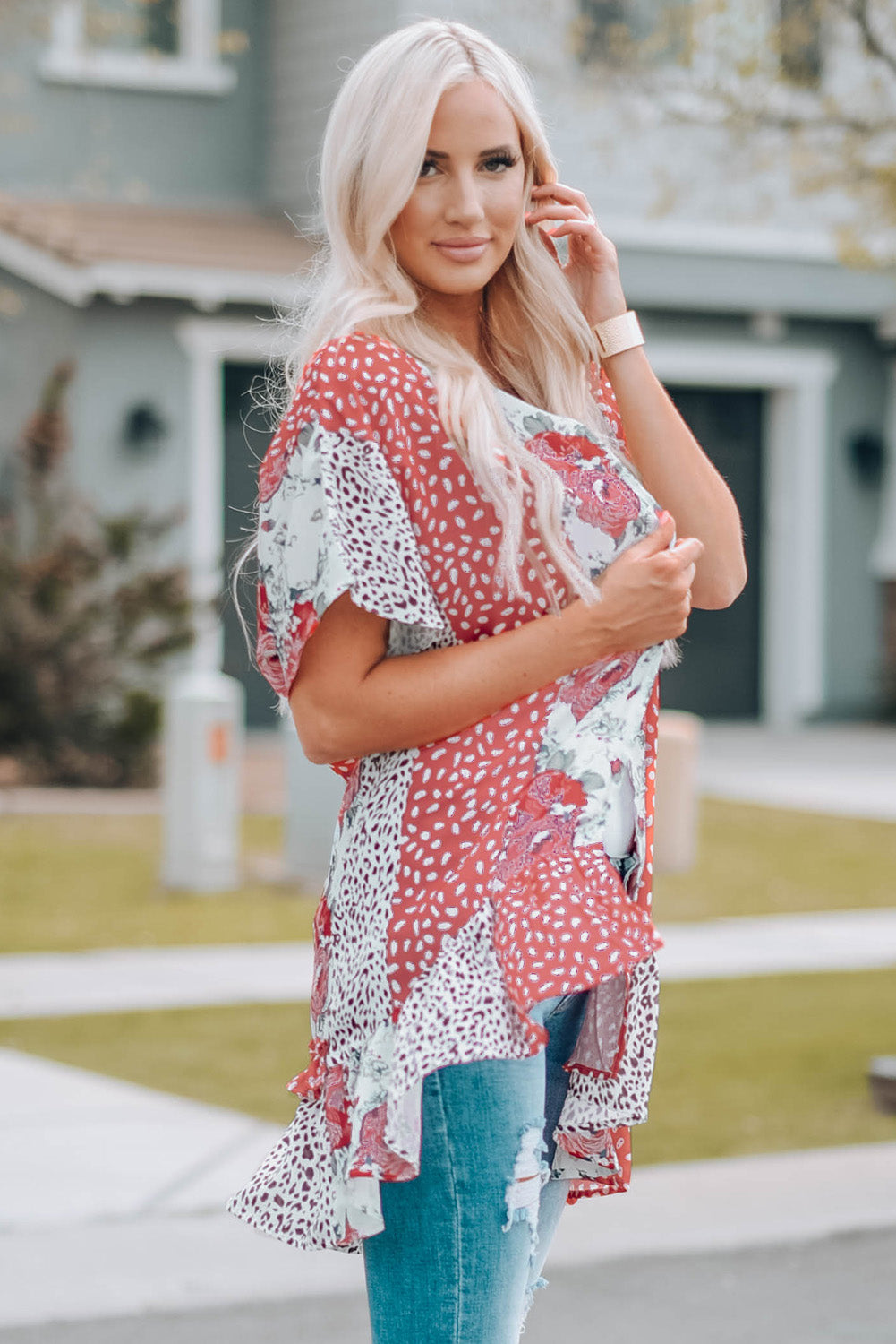 Decisions, Decisions Ruffle Hem Kimono