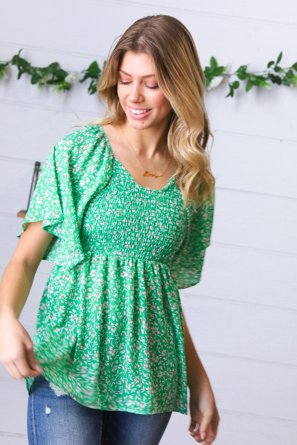 Garden Party Smocked Floral Blouse