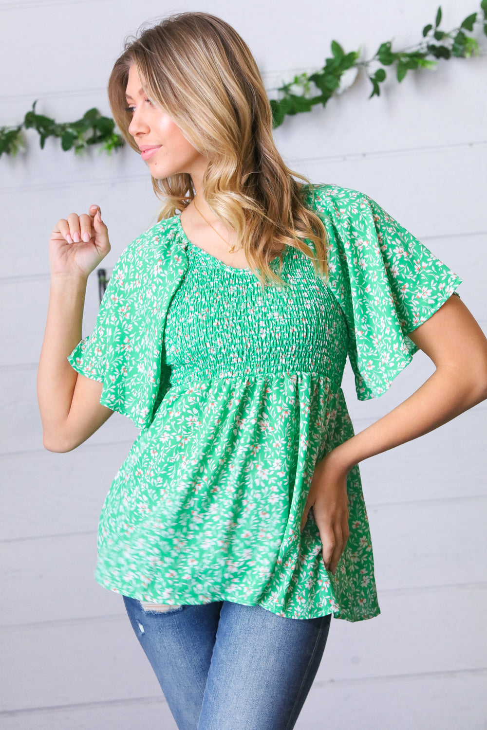 Garden Party Smocked Floral Blouse