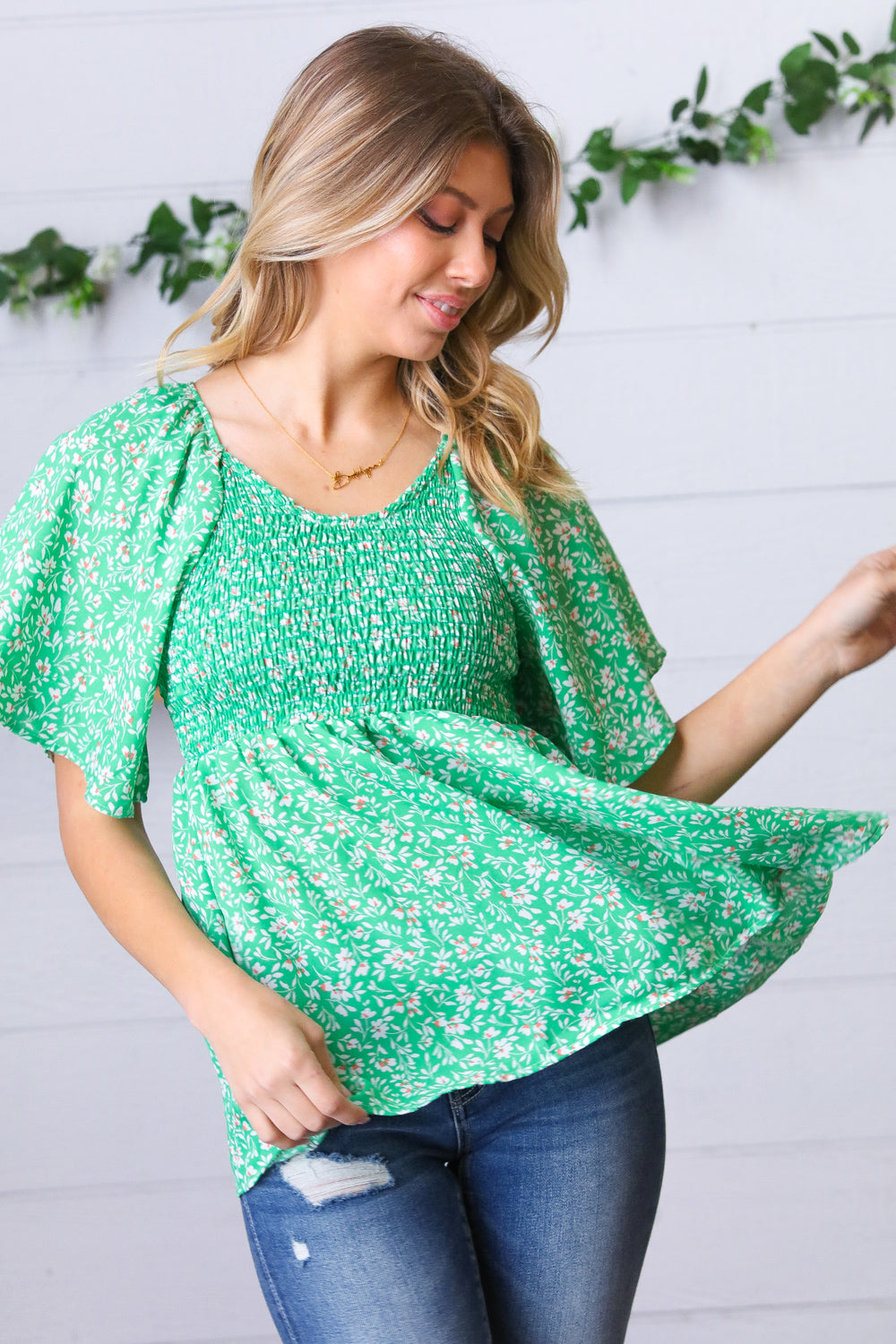 Garden Party Smocked Floral Blouse