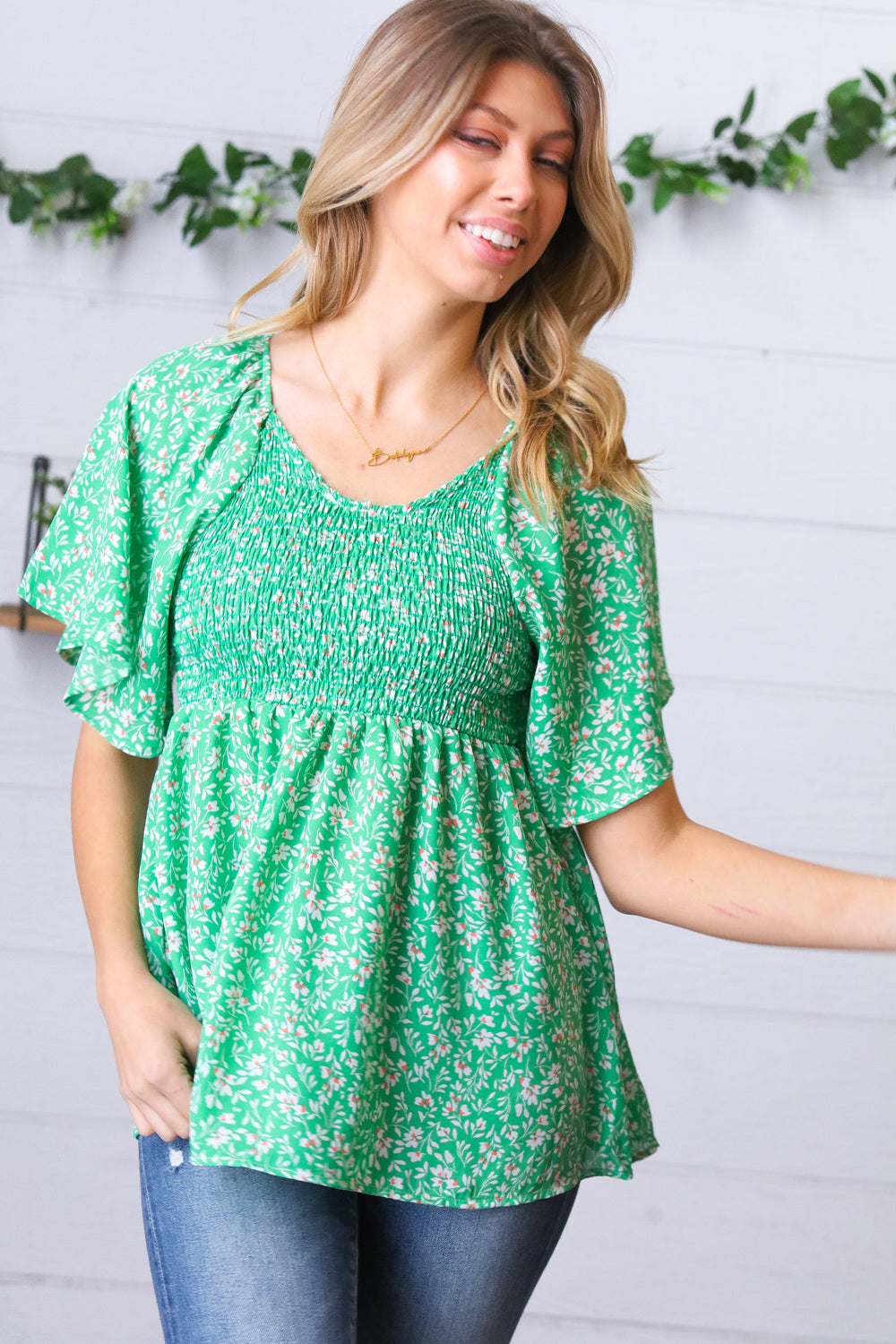 Garden Party Smocked Floral Blouse