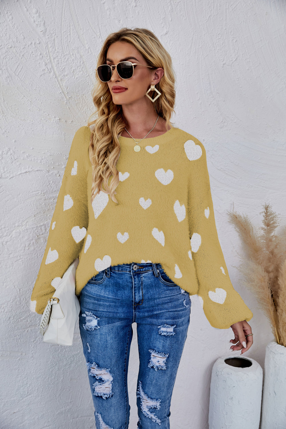 All of the Love Fuzzy Sweater Gold S