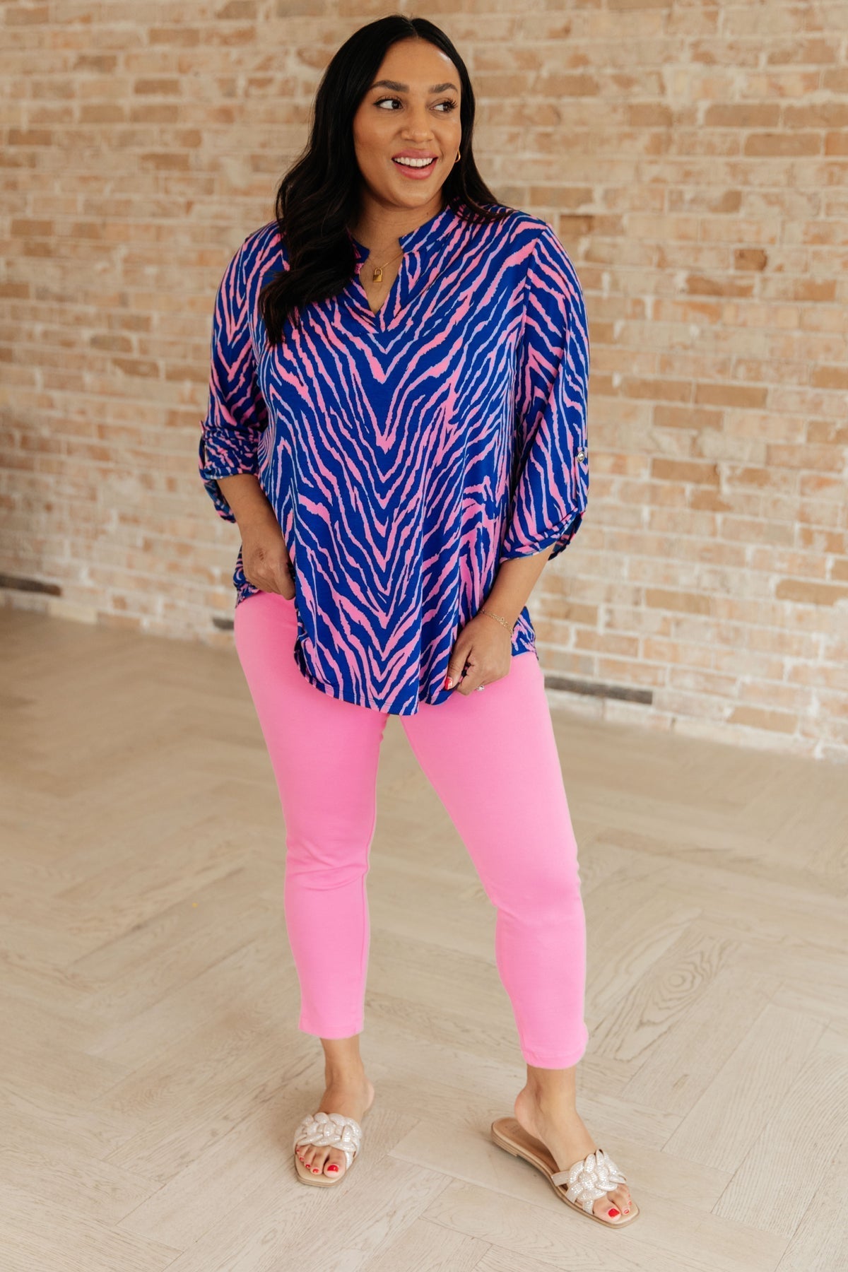 Just Like Magic Ankle Crop Skinny Pants in Pink