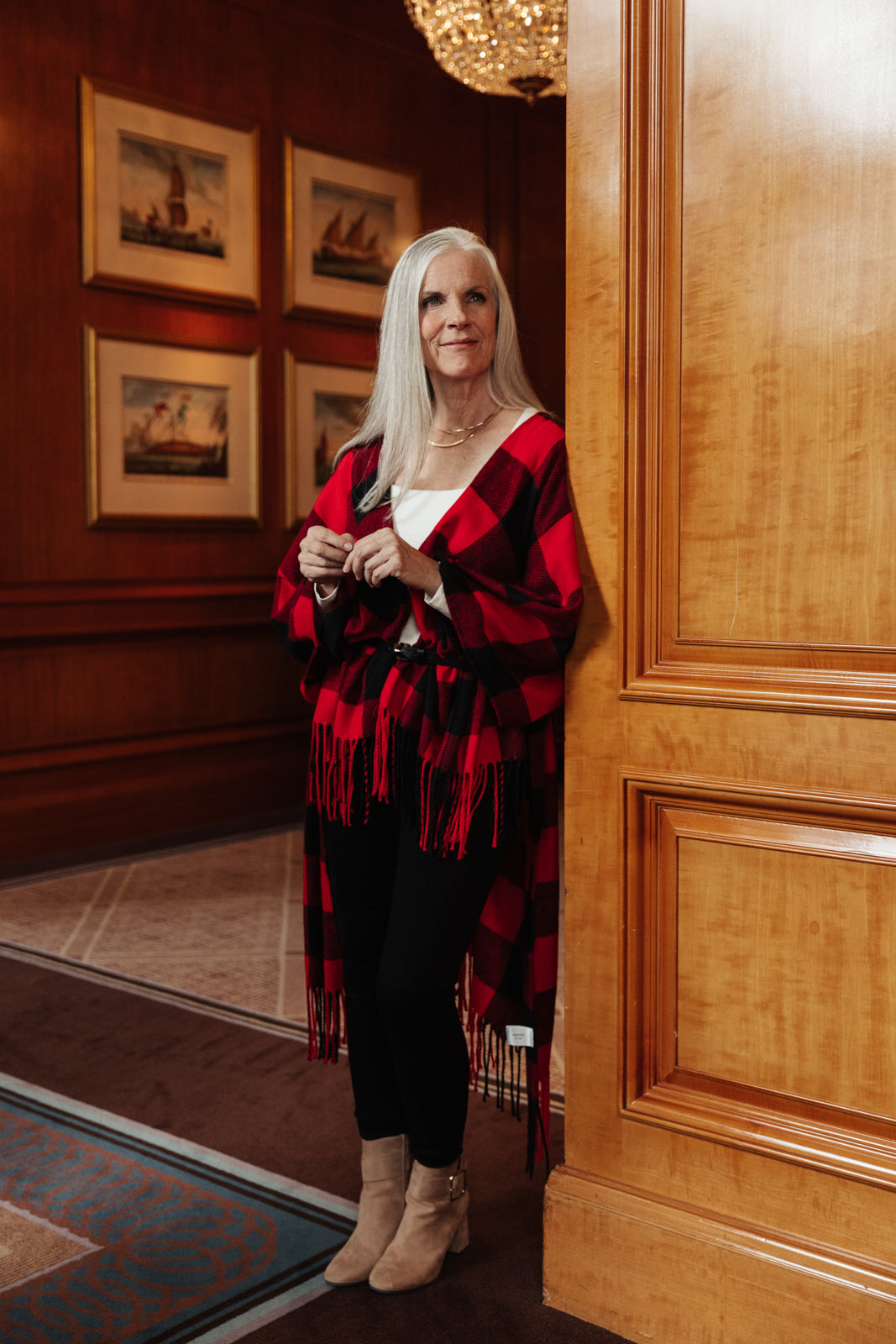 Fireside Buffalo Plaid Shawl