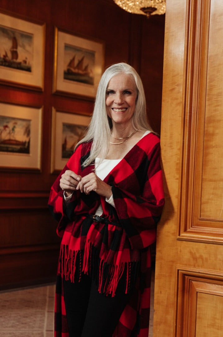 Fireside Buffalo Plaid Shawl
