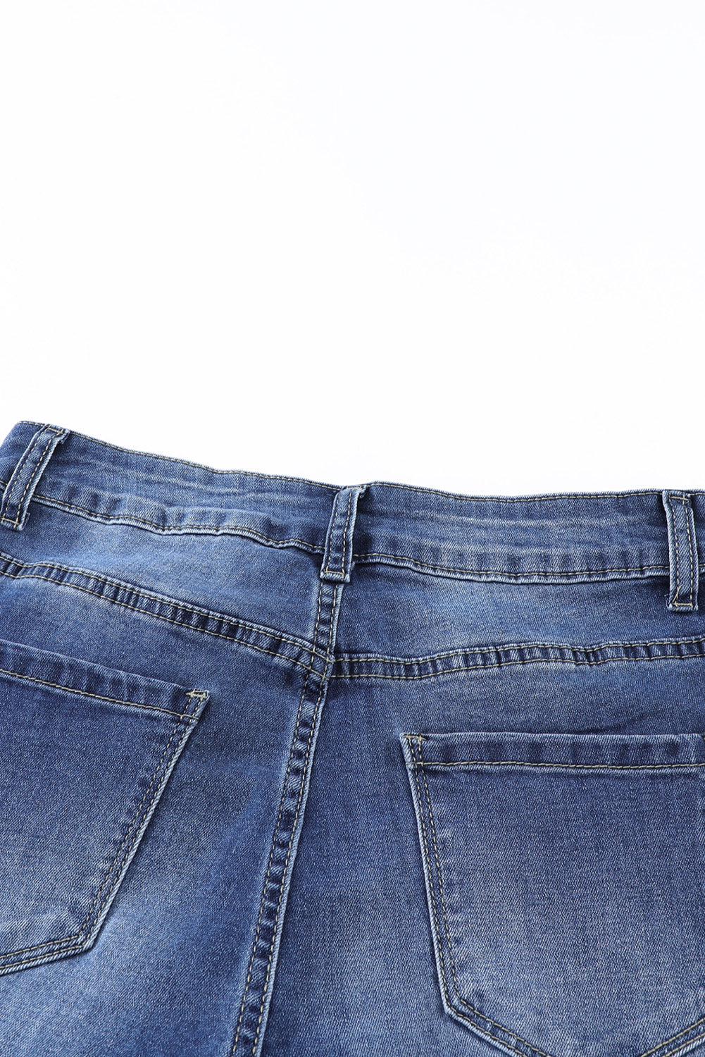 Mid-Rise Distressed Flare Jeans