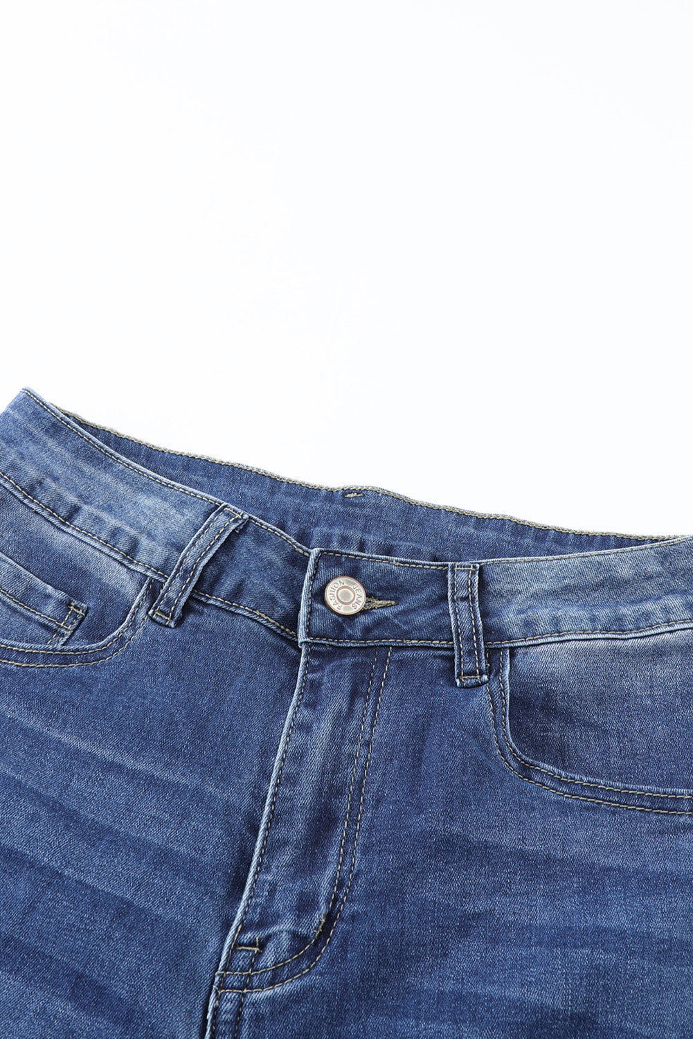 Mid-Rise Distressed Flare Jeans