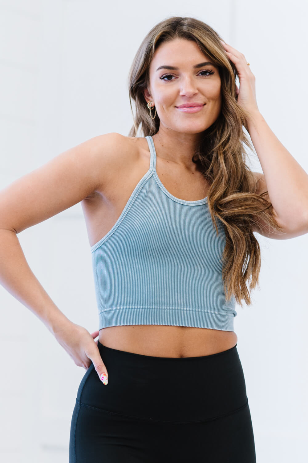 Keep On Moving Cropped Cami in Cornflower Cornflower S/M