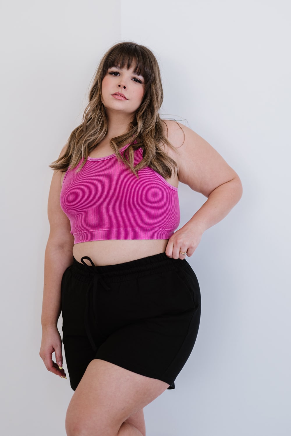Keep On Moving Cropped Cami in Magenta Magenta 1X/2X