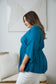 Storied Moments Draped Peplum Top in Teal   