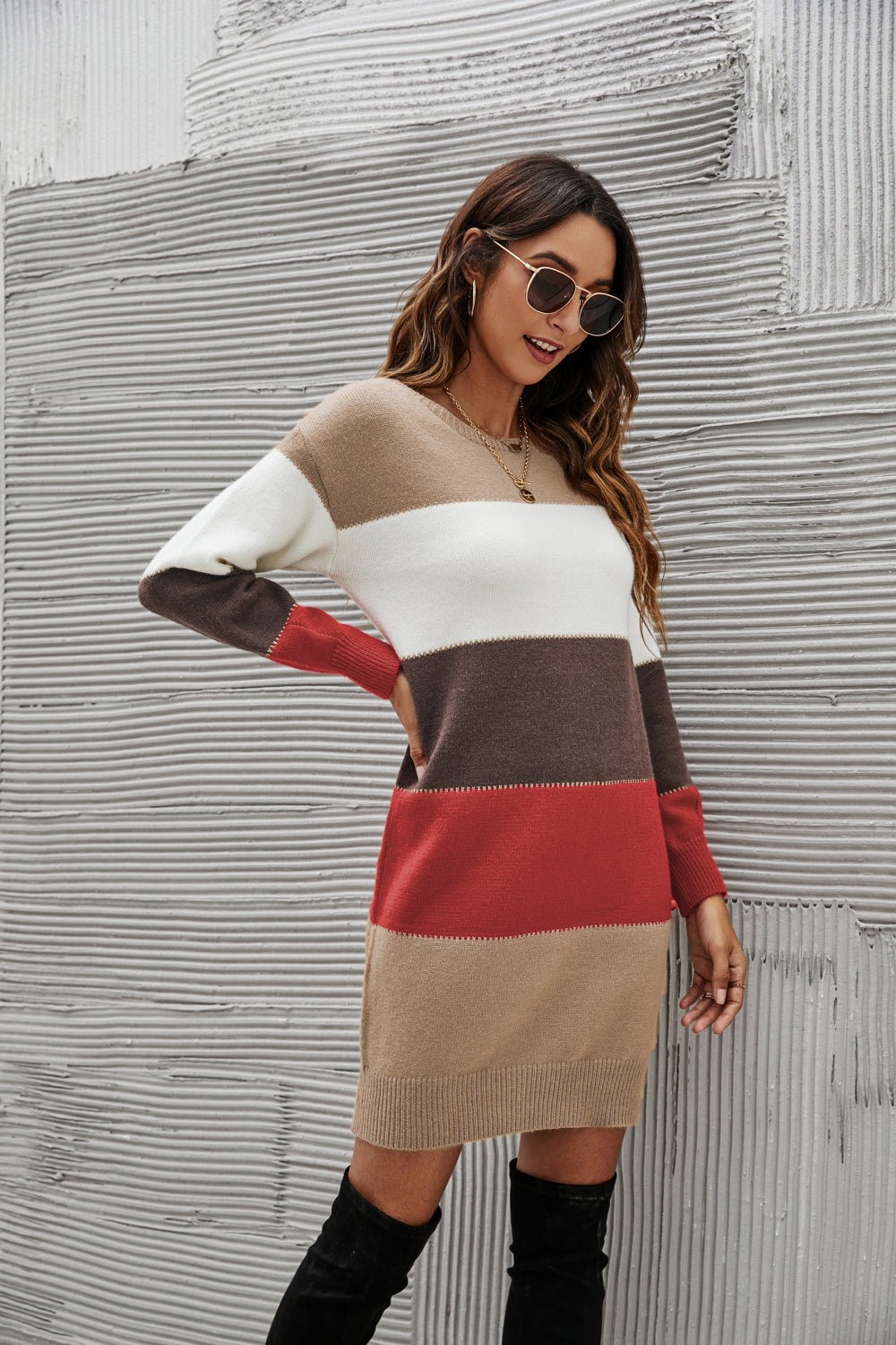 Fret Not Striped Sweater Dress