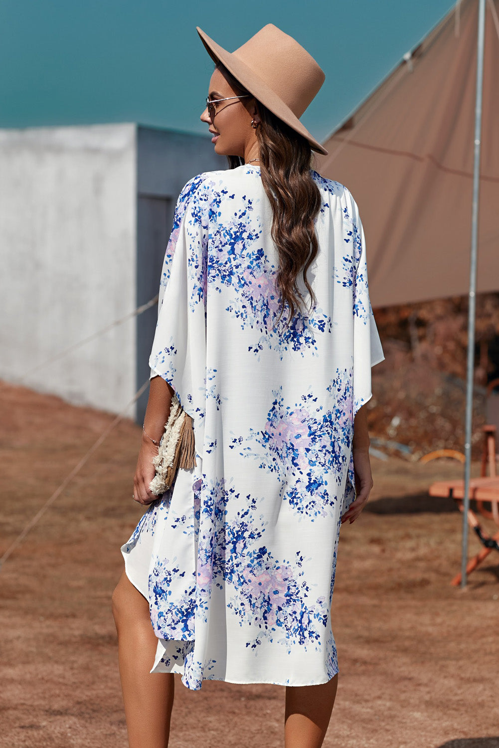Here Comes the Bloom Floral Print Chiffon Kimono
