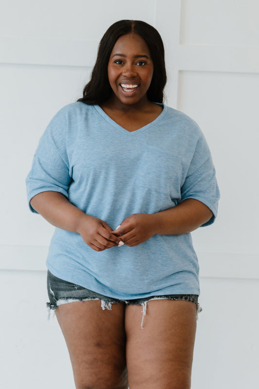 Wasted Time French Terry Tee Light Blue S