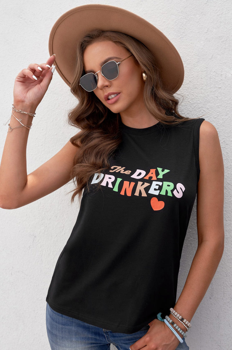 The Day Drinkers Graphic Print Tank Top