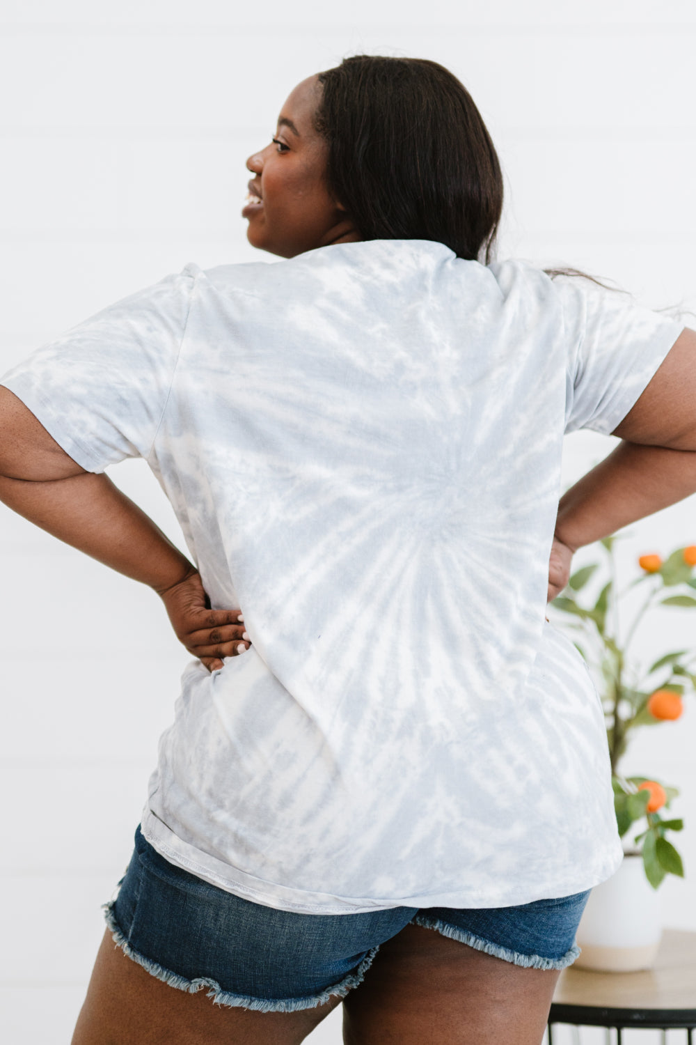 MAMA Smiley Face Graphic Tie-Dye Tee Shirt