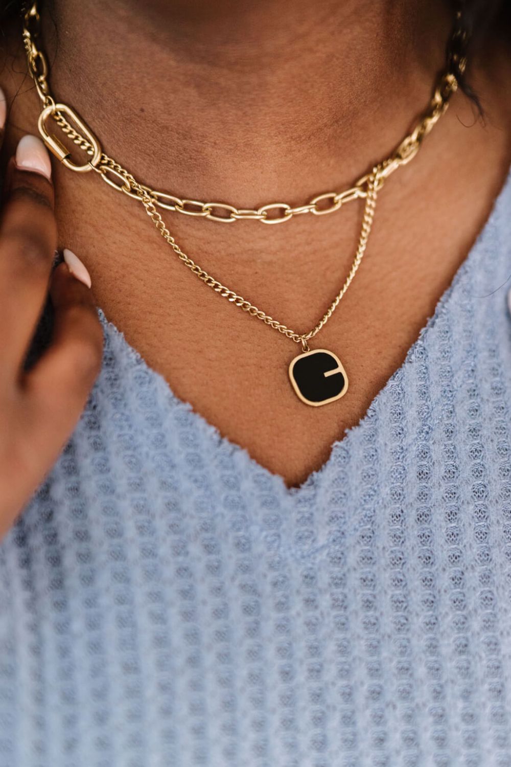 Elegance is Golden Double Layer Necklace Set