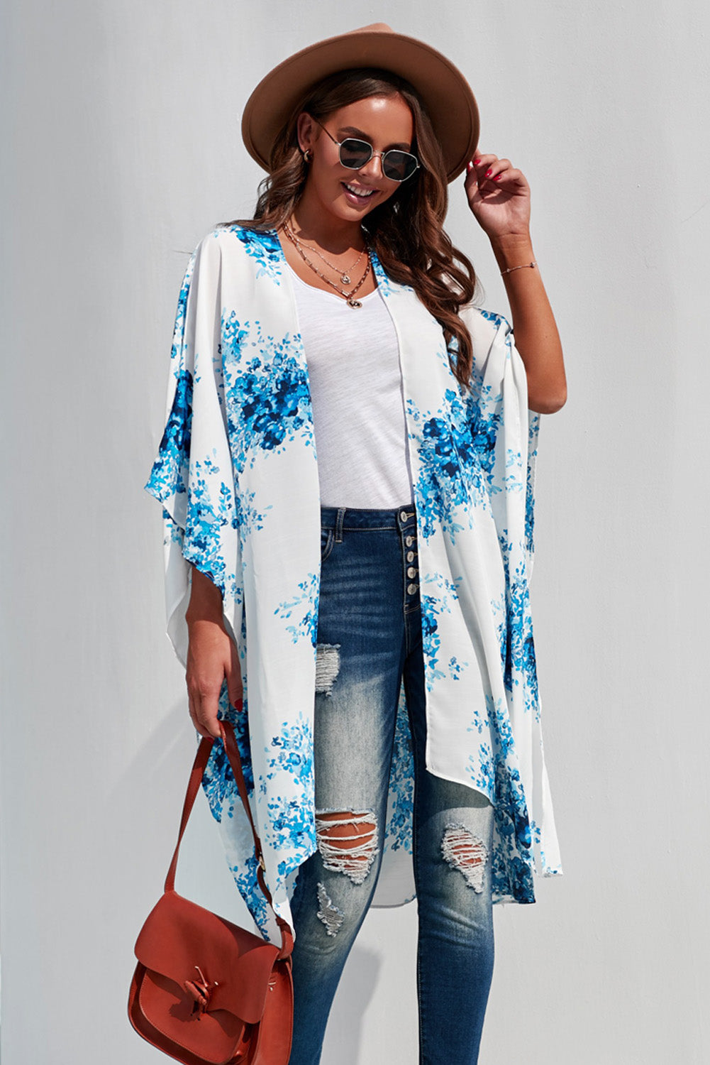 Here Comes the Bloom Floral Print Chiffon Kimono