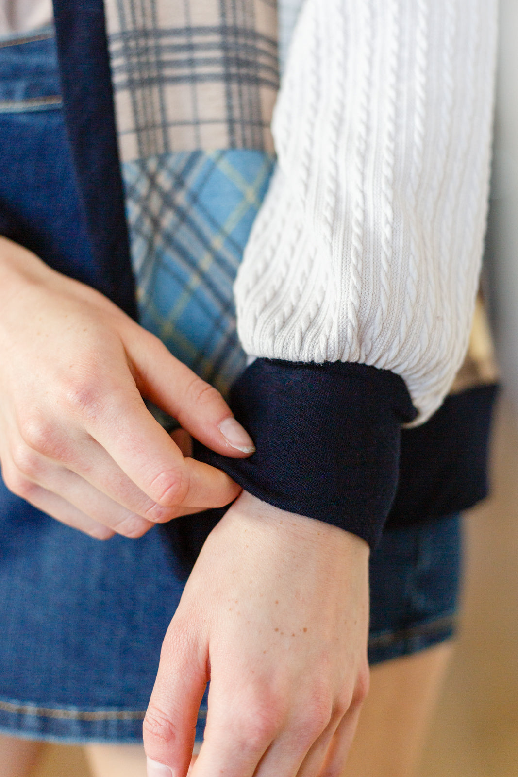 Making Plans Plaid Colorblock Hoodie