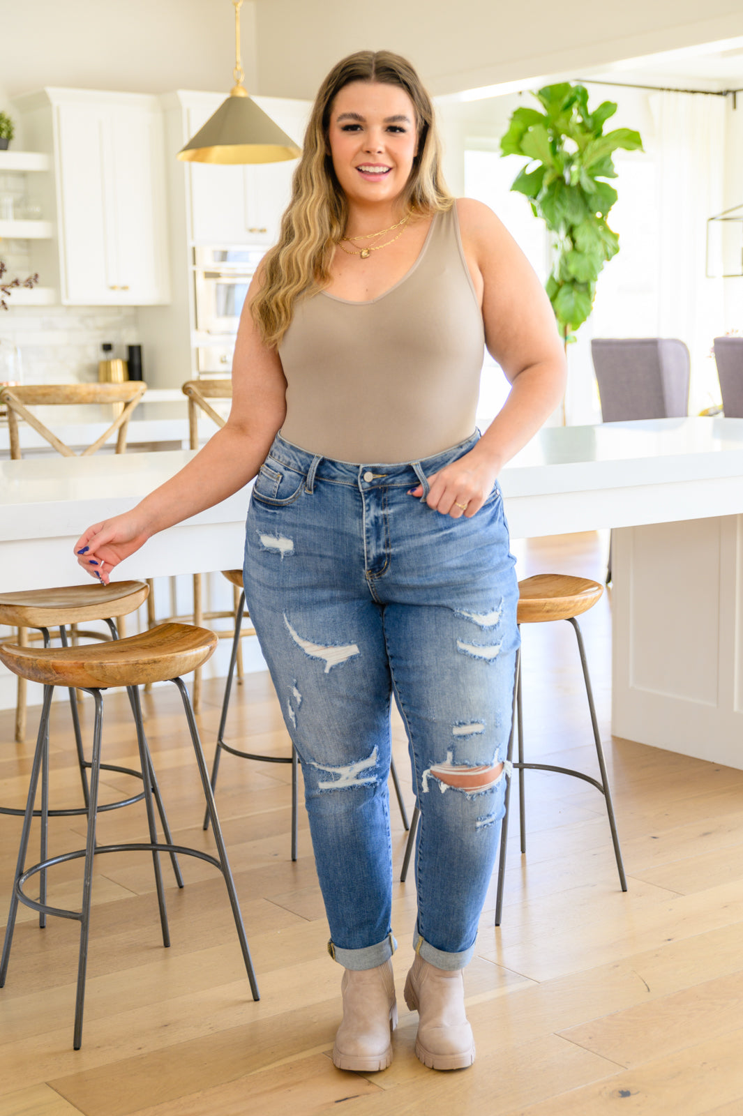 Judy Blue Flaunt It High Waisted Destroyed Boyfriend Jeans