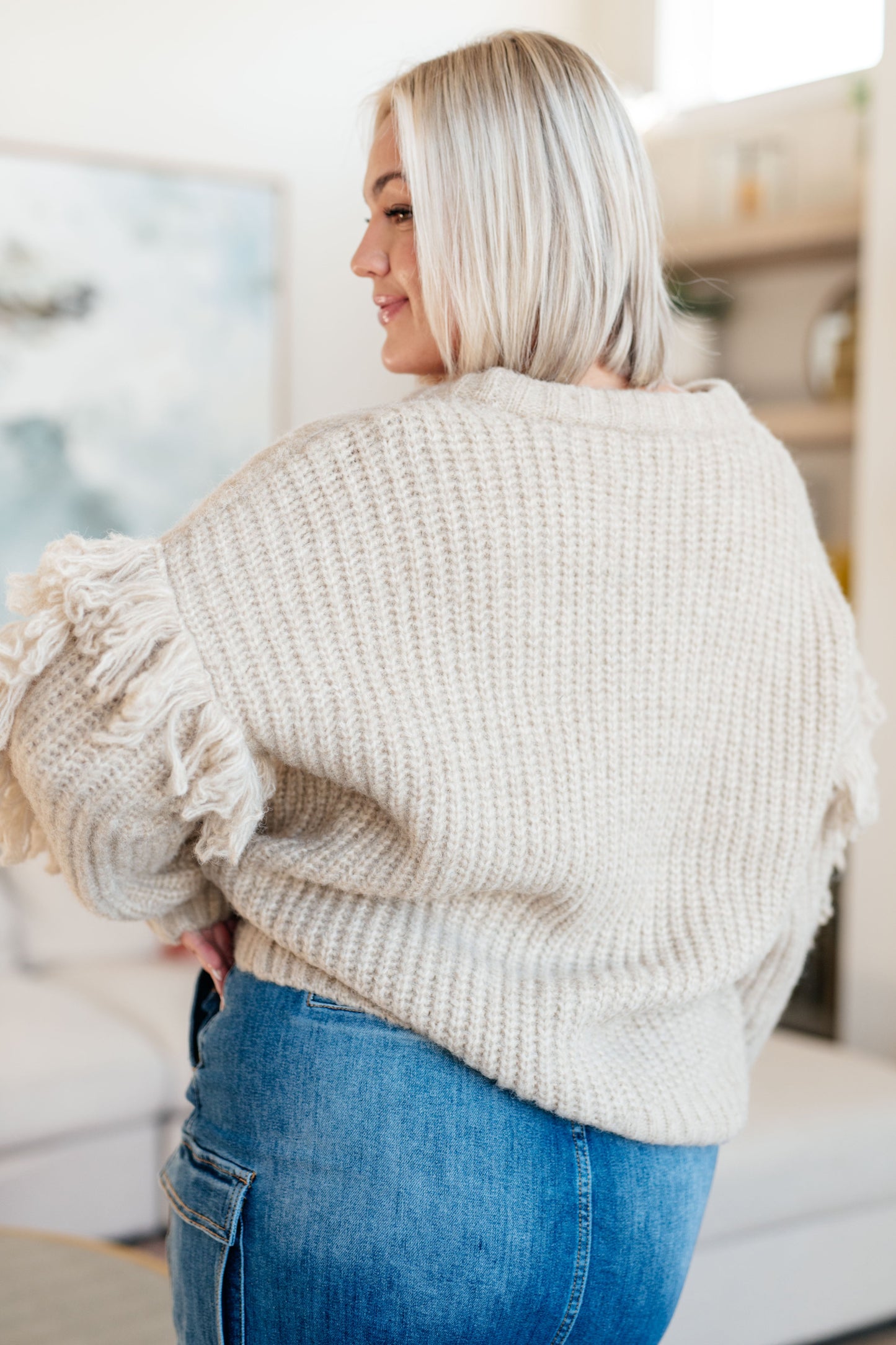 Fringe Frenzy V Neck Cardigan