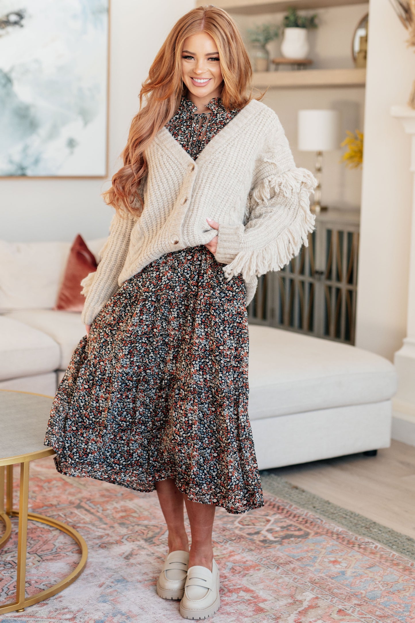 Fringe Frenzy V Neck Cardigan