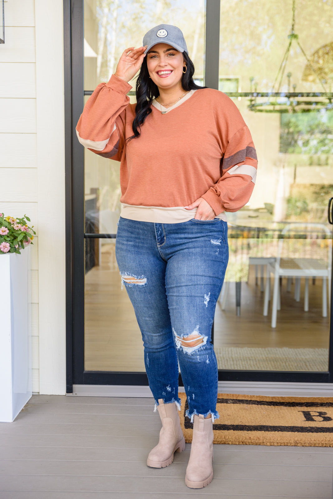Give Me the Play Retro V-Neck Sweatshirt