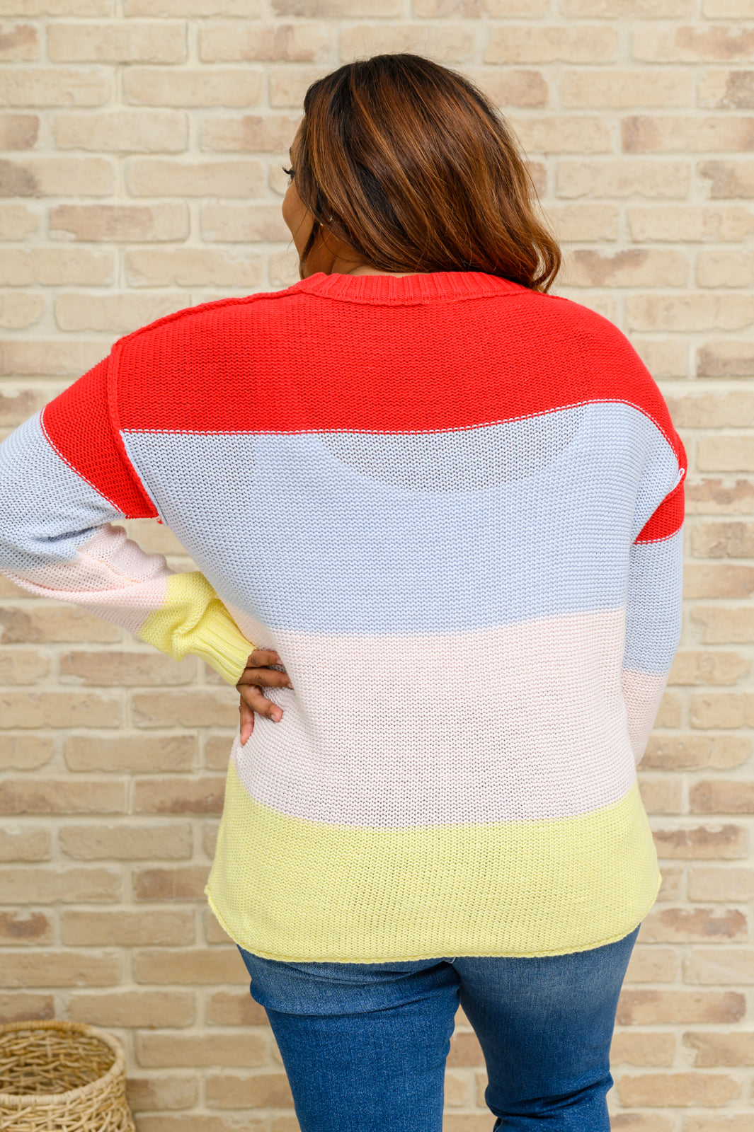 Keep On Bright Striped Knit Sweater