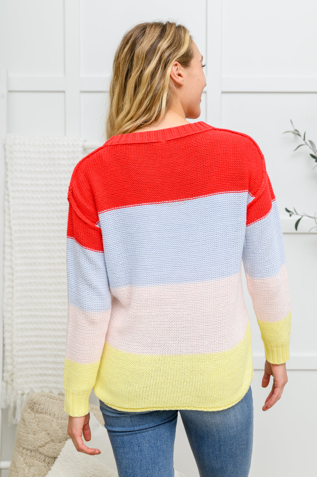 Keep On Bright Striped Knit Sweater