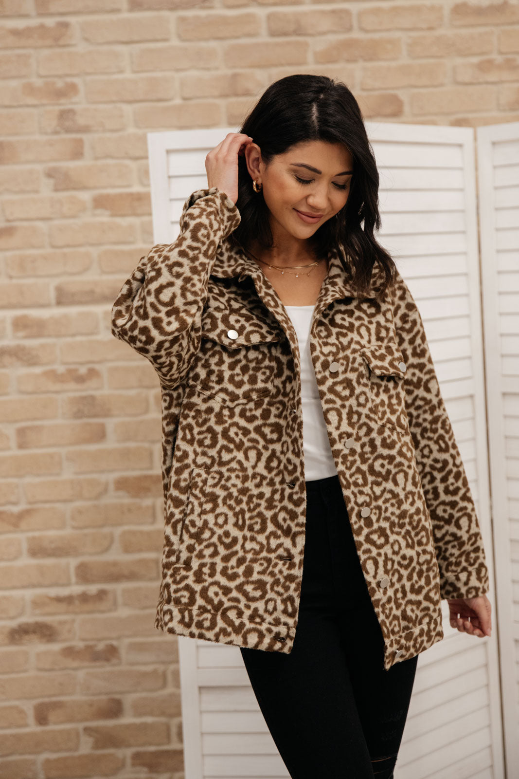Can't Be Tamed Shacket in Brown Tan XS