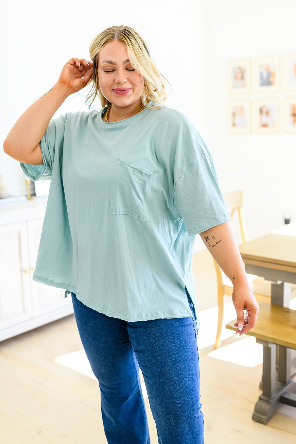 Casually Yours Oversized T-Shirt Light Blue 1XL