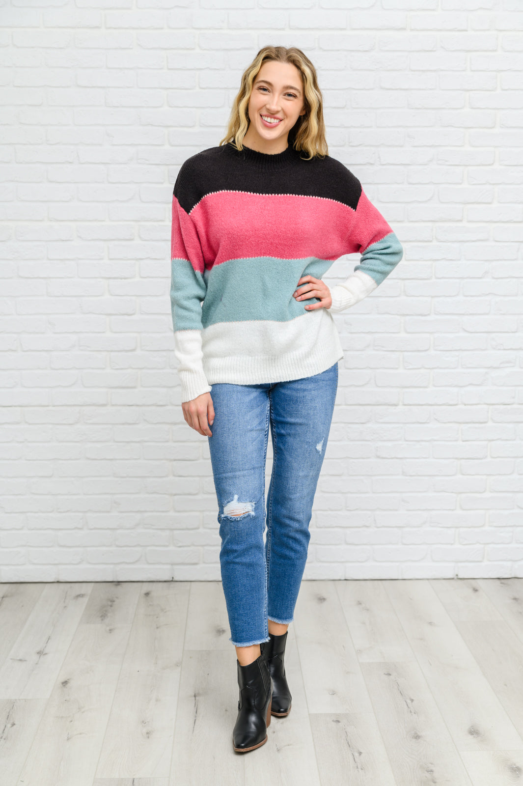 Bring the Vision Color Blocked Knit Sweater