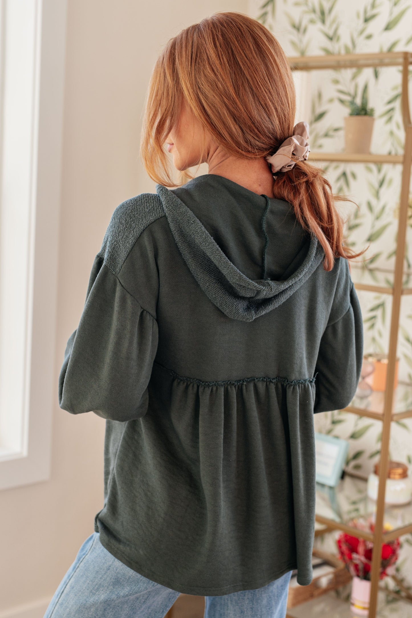 Gather Around Hooded V-Neck Pullover