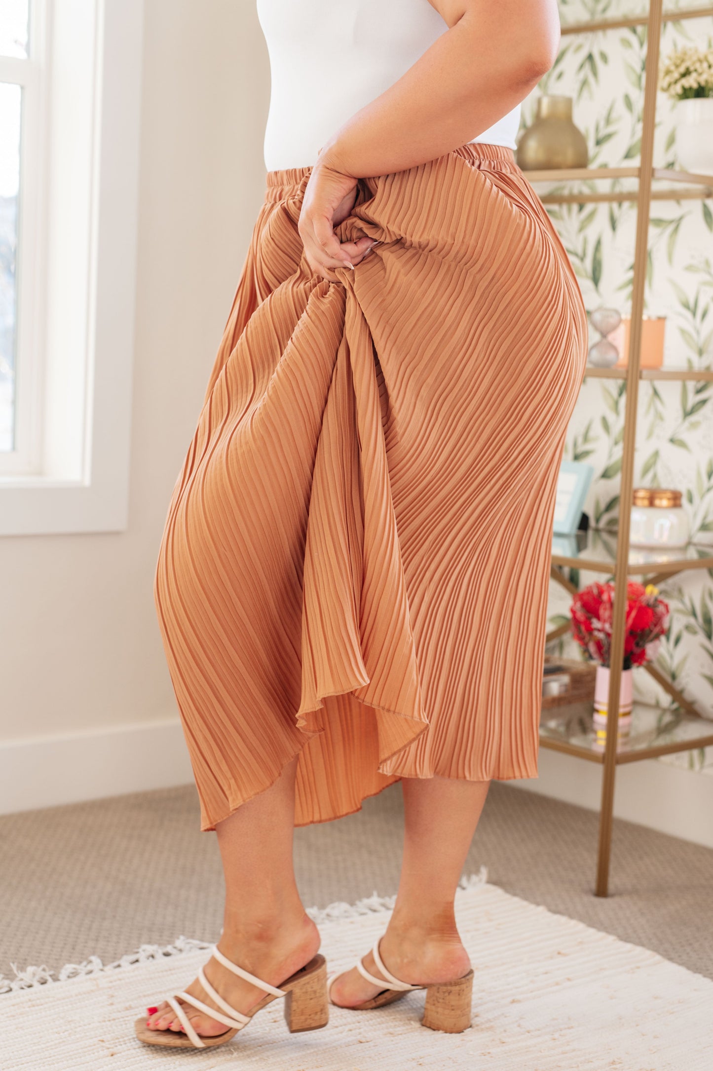 Talk to Me Pleated Midi Skirt