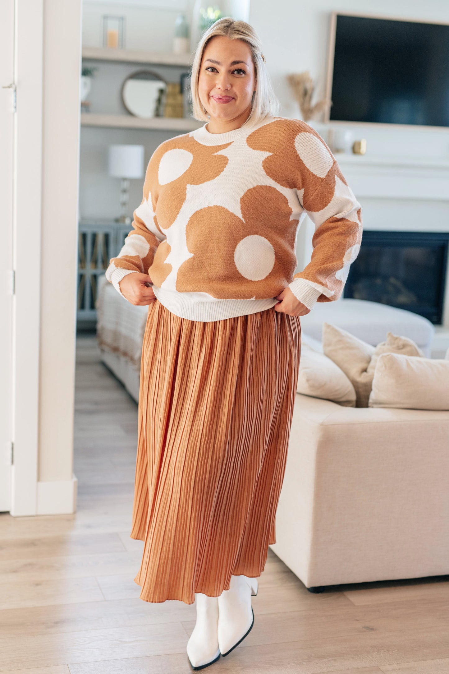 Coming Up Daisies Mod Floral Sweater