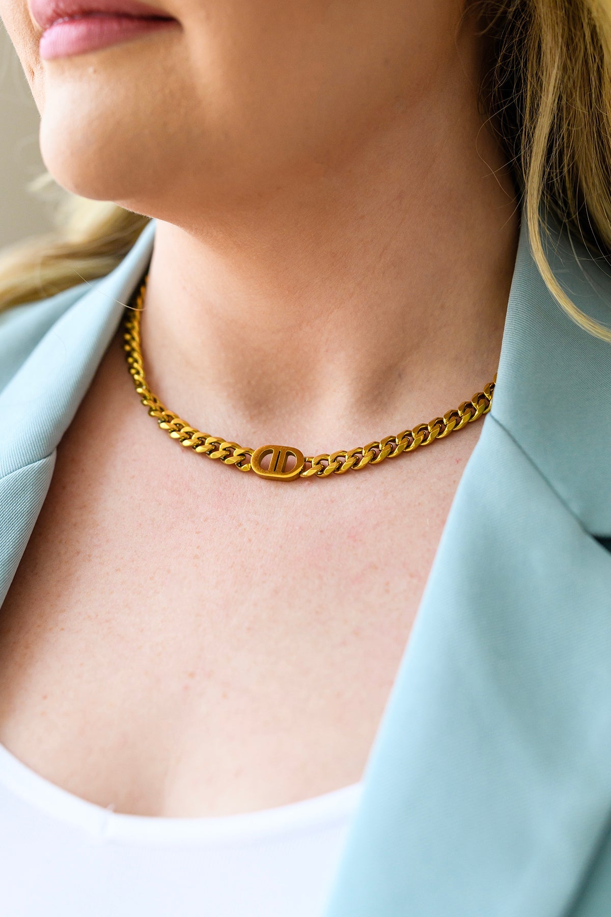 Chain Reaction Link Chain Choker Necklace