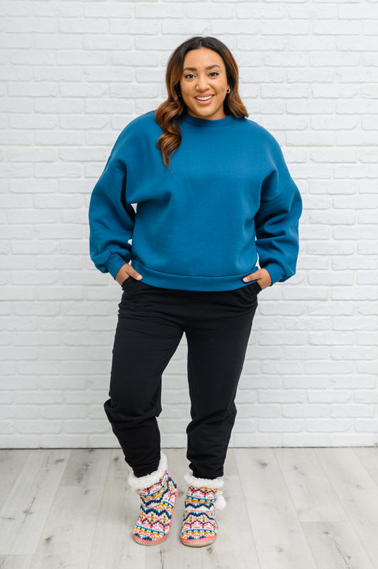Feel the Need Drop Shoulder Sweatshirt In Teal
