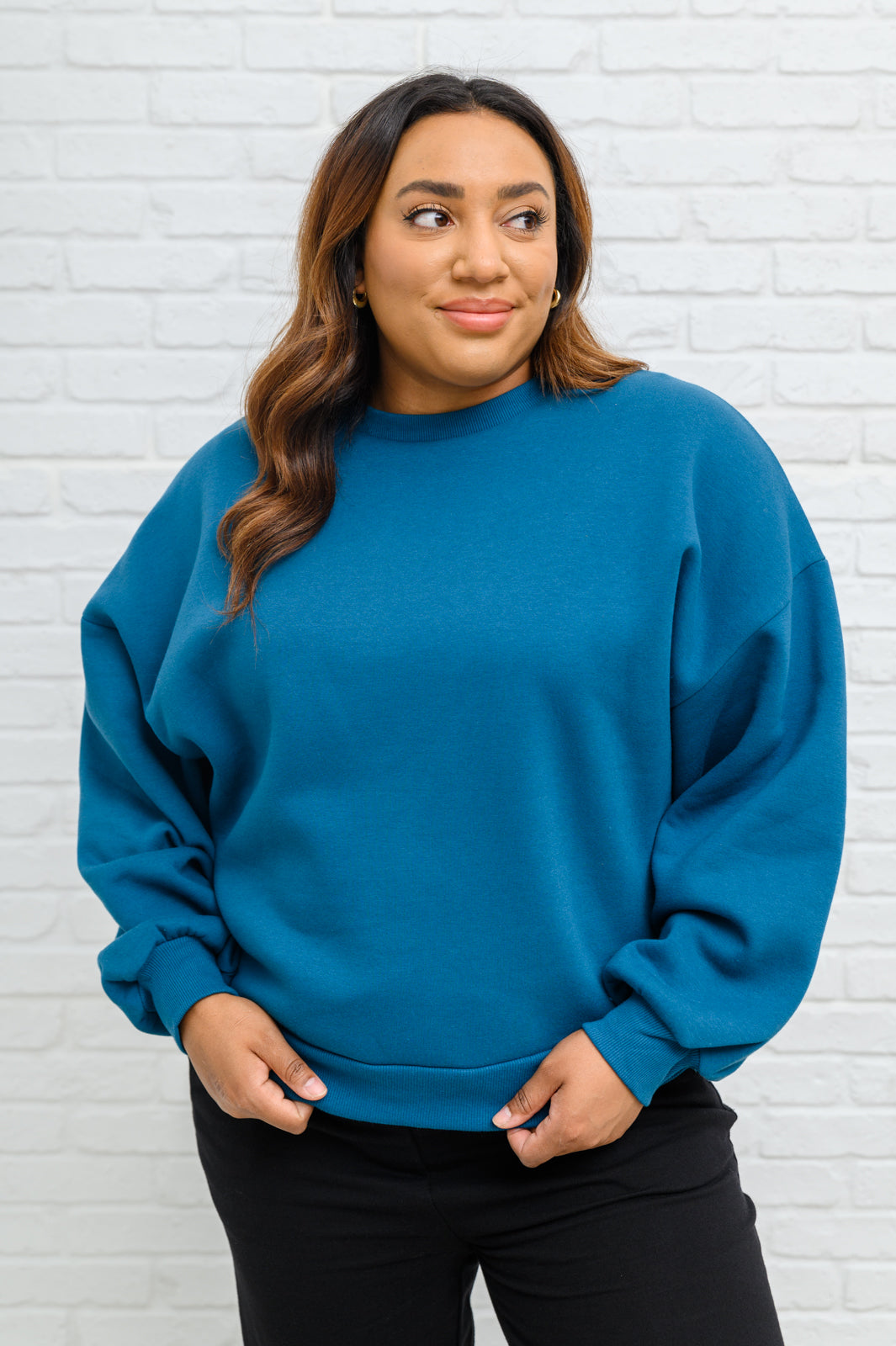 Feel the Need Drop Shoulder Sweatshirt In Teal Teal 1XL