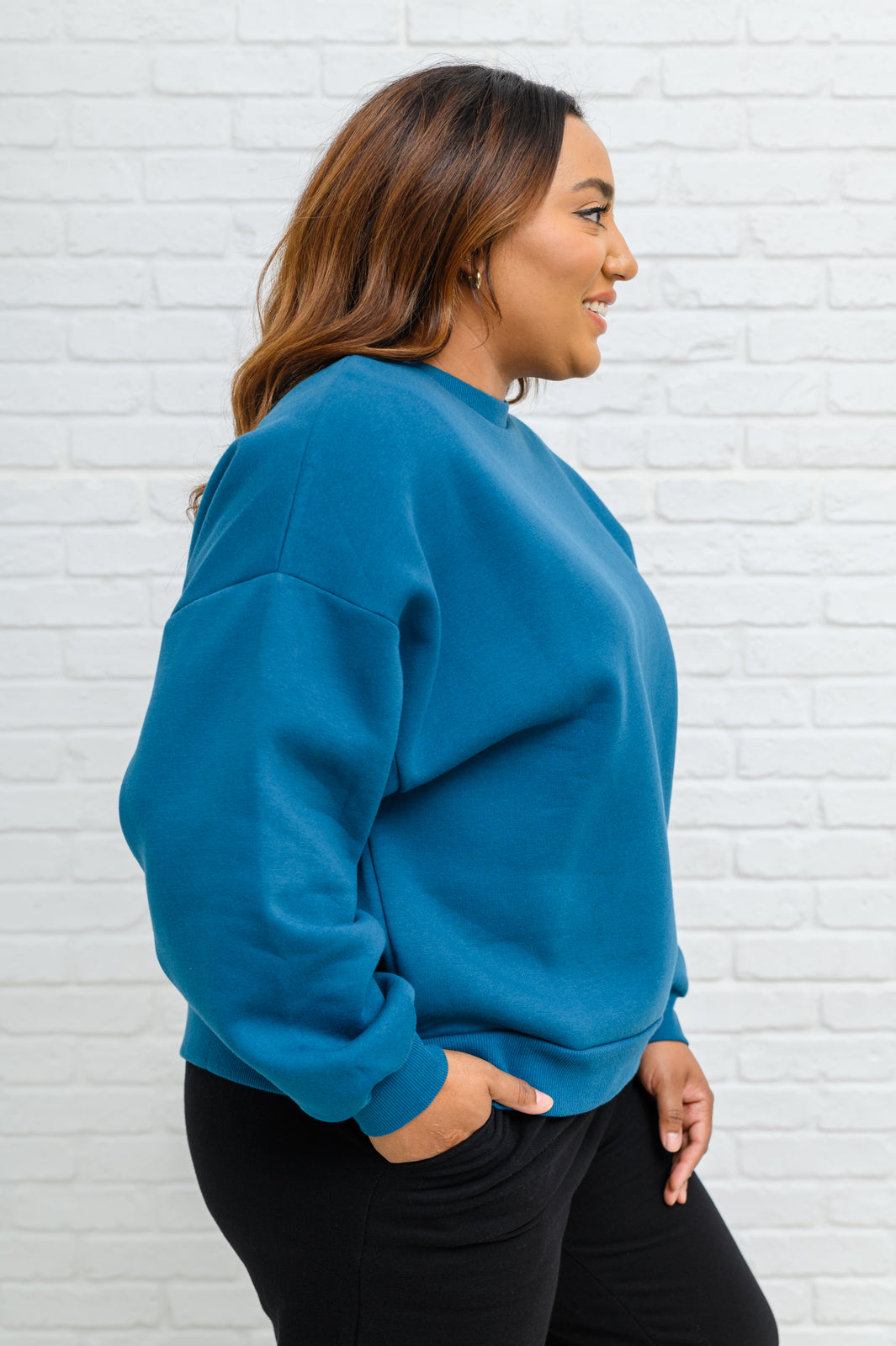 Feel the Need Drop Shoulder Sweatshirt In Teal