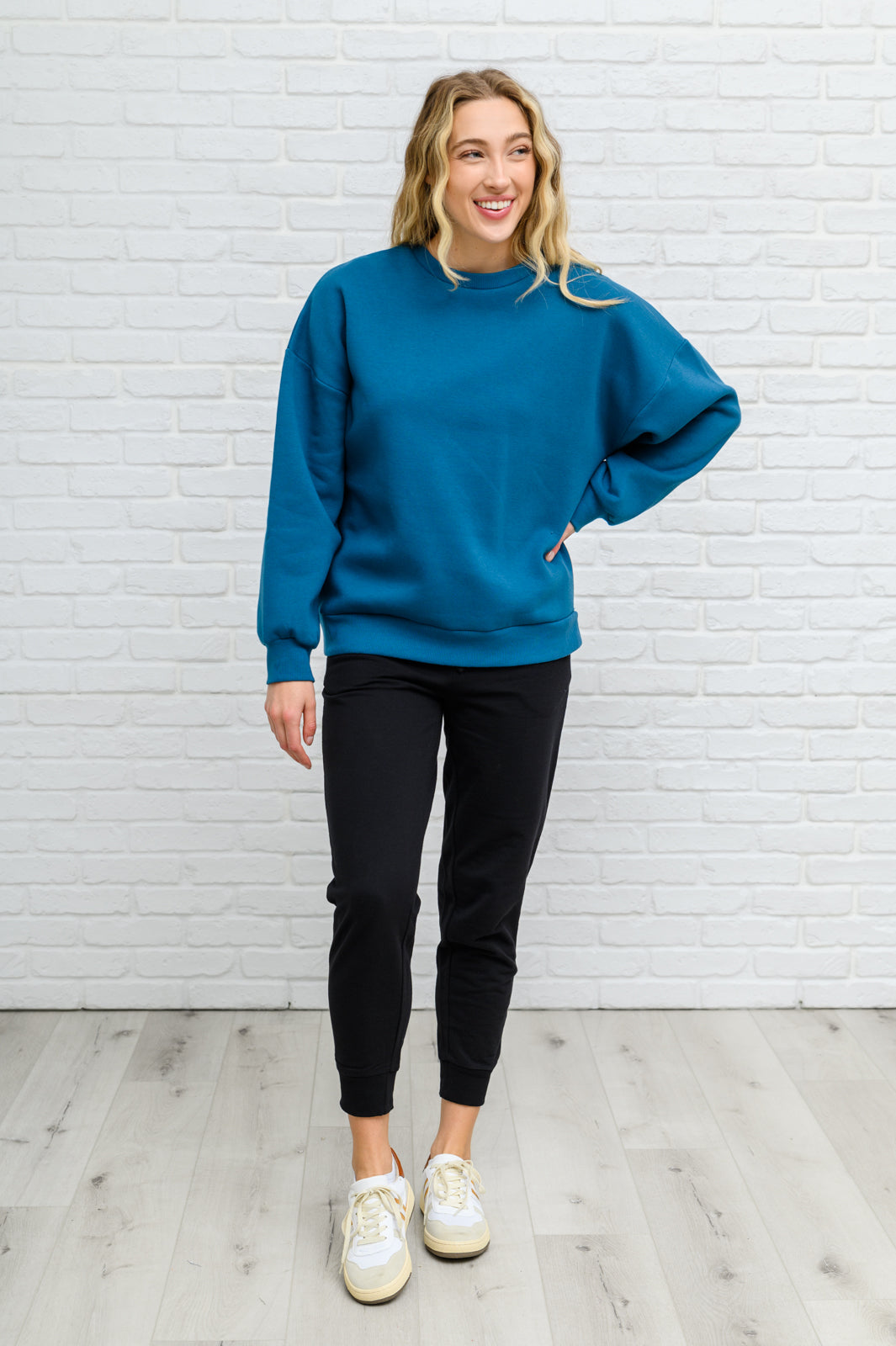 Feel the Need Drop Shoulder Sweatshirt In Teal