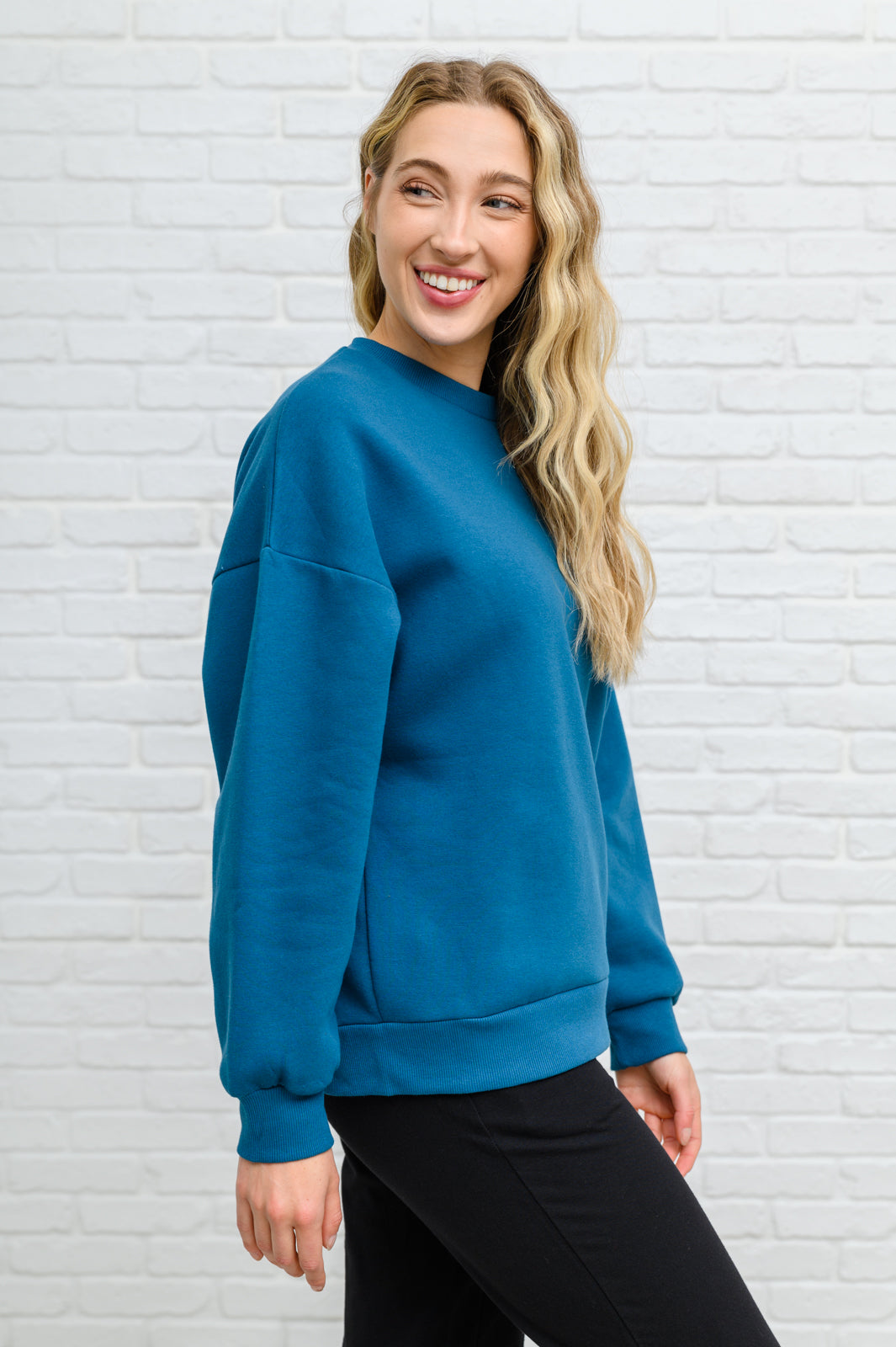 Feel the Need Drop Shoulder Sweatshirt In Teal