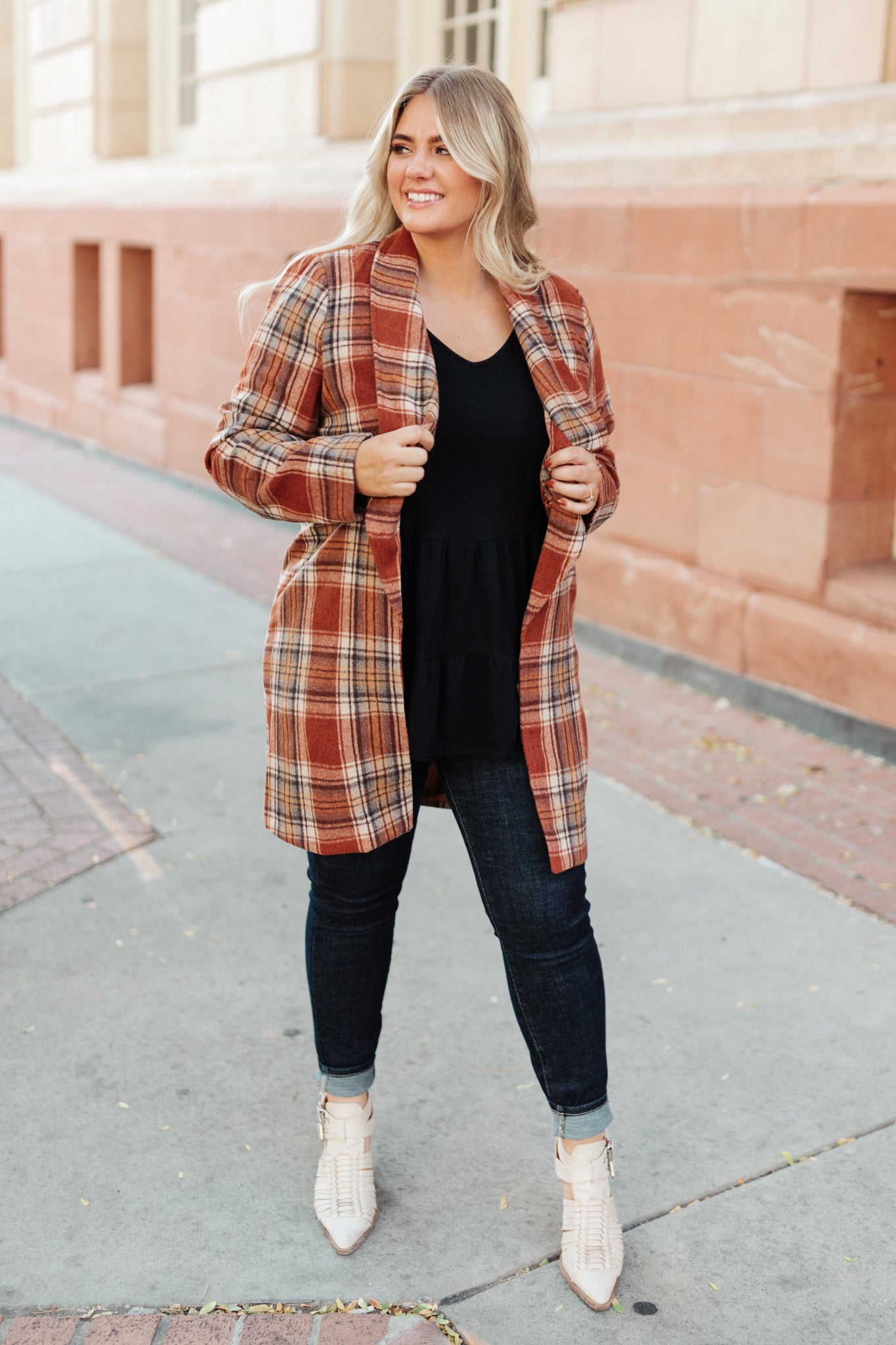 Pumpkin Patch Plaid Jacket Rust 1XL