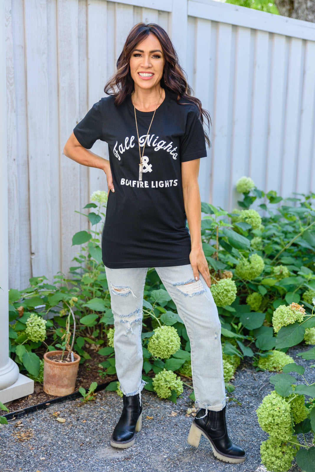 Fall Nights + Bonfire Lights Graphic Tee