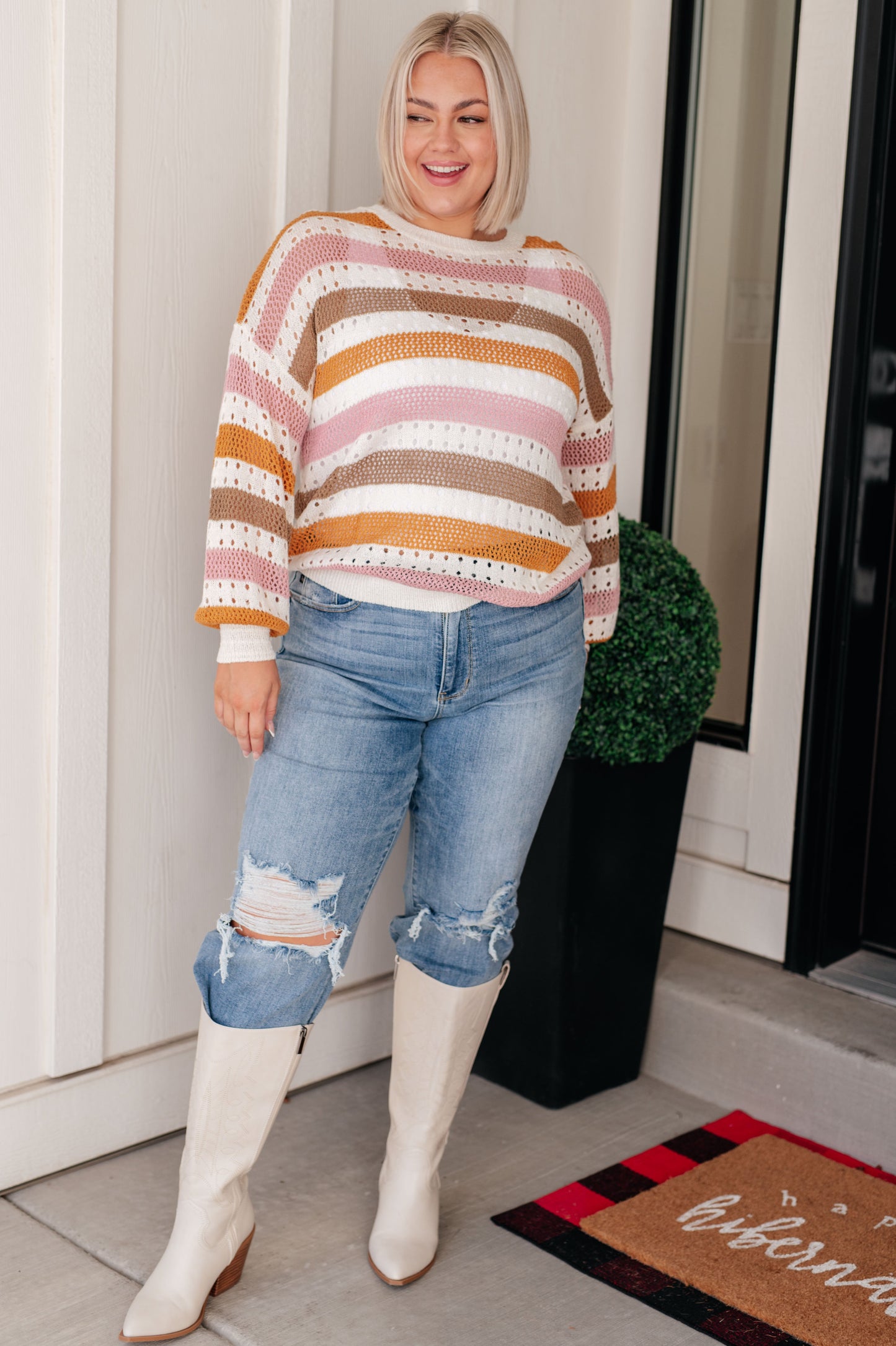 Ahead of the Curve Striped Sweater
