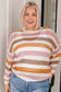 Ahead of the Curve Striped Sweater White 2XL 