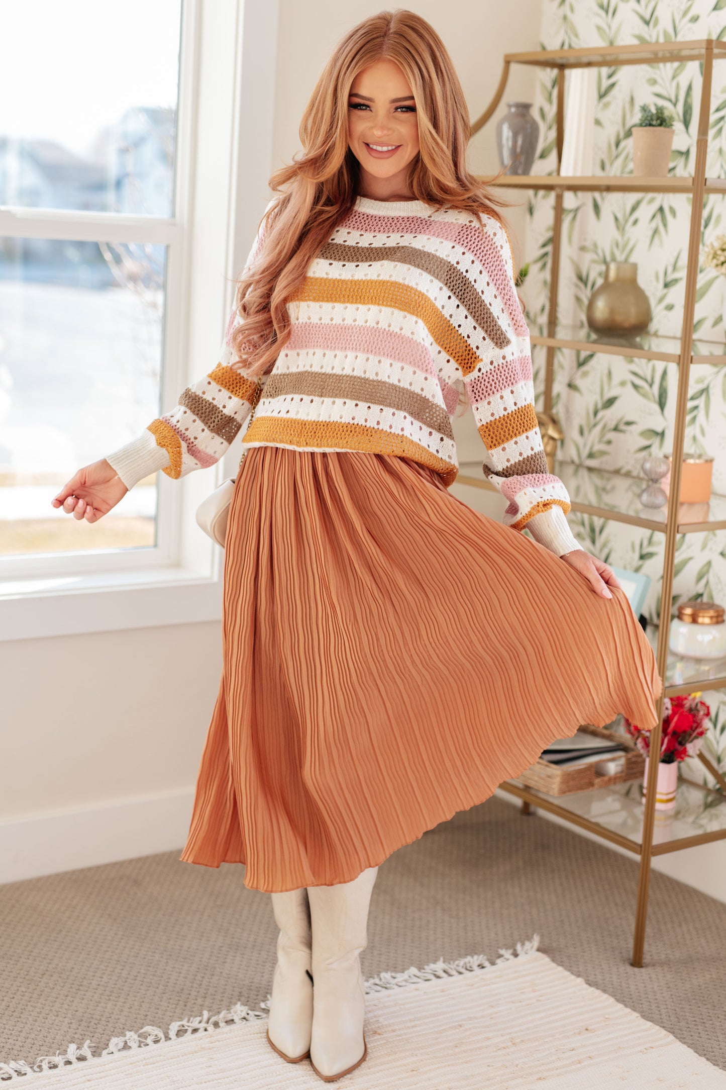 Ahead of the Curve Striped Sweater